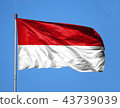 National flag of Monaco on a flagpole 43739039