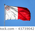 National flag of malta on a flagpole 43739042