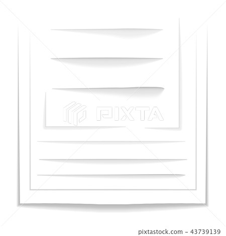 Set of realistic sheet drop shadows on transparent background Set of realistic sheet drop shadows on transparent background 43739139
