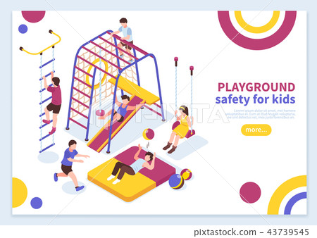 Kids Playground Isometric Concept Kids Playground Isometric Concept 43739545