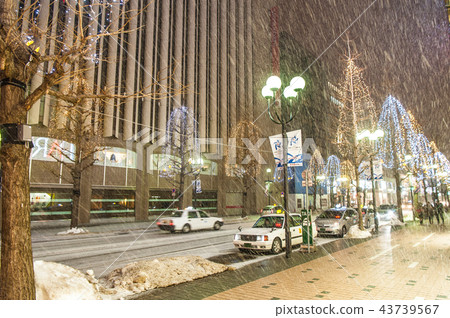 Night view of Sapporo, Hokkaido in winter 43739567