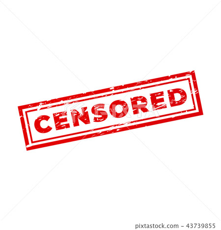 Red censor rubber stamp with grunge texture. 43739855