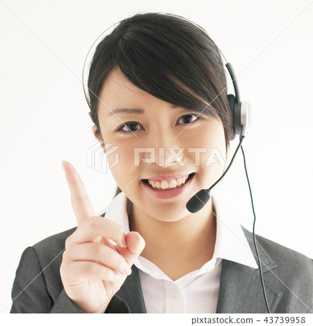 Operator pointing at a finger Operator pointing at a finger 43739958