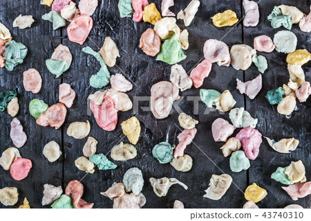 chewed chewing gum of different colors chewed chewing gum of different colors 43740310