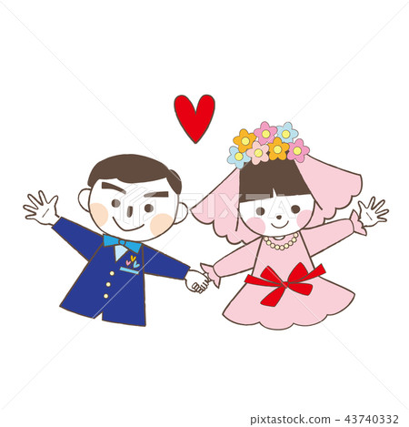 握手的新娘和新郎 43740332