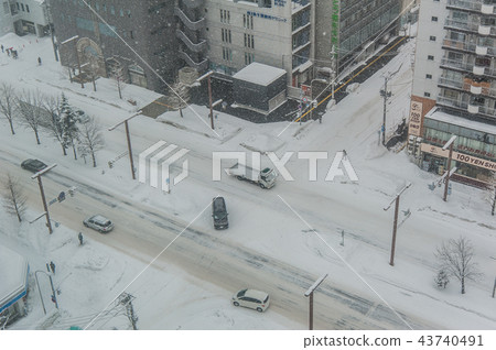 鳥瞰大雪中的札幌 鳥瞰大雪中的札幌 43740491