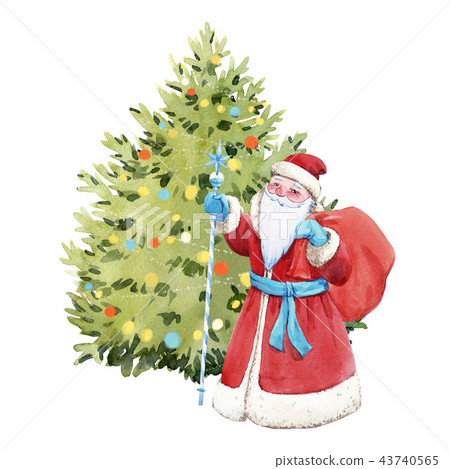 Watercolor santa claus illustration - Stock Illustration [43740565] - PIXTA