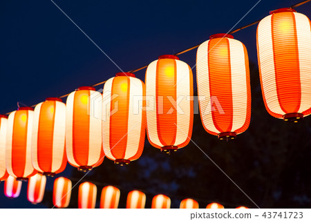 Paper Lantern orange color decoratiion at Chinatown closed up night lignt background Paper Lantern orange color decoratiion at Chinatown closed up night lignt background 43741723