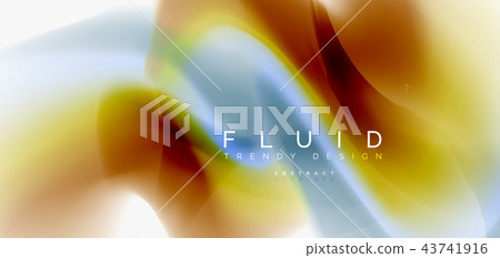 Color flowing wave, trendy liquid design template Color flowing wave, trendy liquid design template 43741916