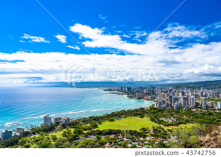 "Hawaii" Diamond Head Observatory · Looking at Waikiki 43742756