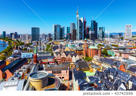 Aerial view of Frankfurt am Main, Germany 43742899