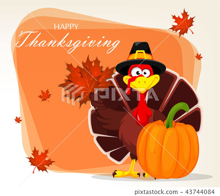 Thanksgiving greeting card with a turkey bird - Stock Illustration ...