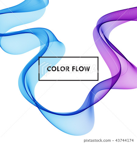 Abstract colorful vector background, color flow wave for design brochure, website, flyer. 43744174