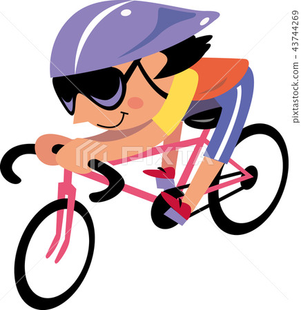Woman riding a road bike 43744269