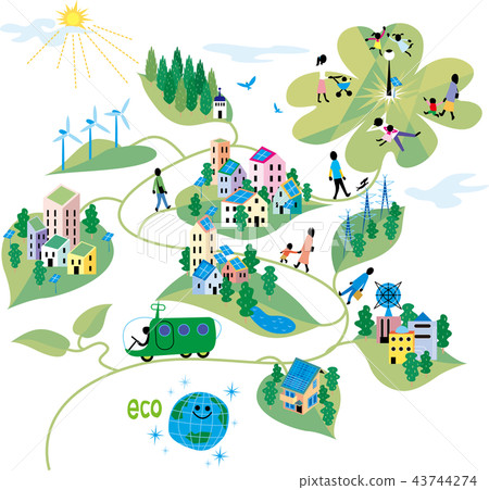 生態城鎮形象 43744274