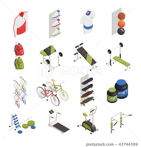 Sport Shop Isometric Icons 43744309