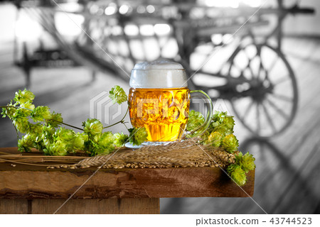 Still life with beer,hops and barley Still life with beer,hops and barley 43744523