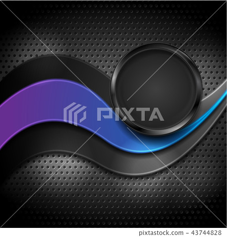 Abstract waves on dark perforated metallic texture - Stock Illustration ...