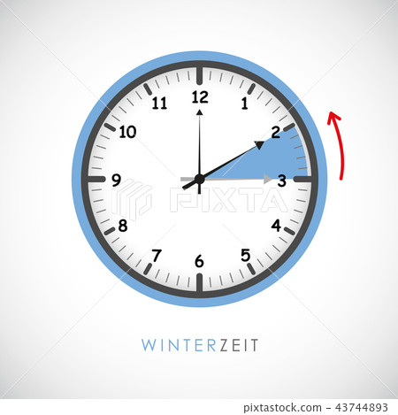 switch to winter time reminder concept for daylight saving 43744893