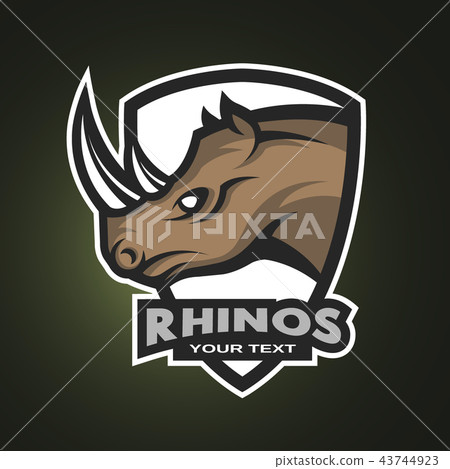 Rhino sports logo, emblem. Rhino sports logo, emblem. 43744923