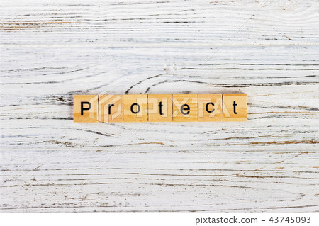 PROTECT word on block concept. 43745093