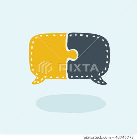 Speech Bubble In Puzzle Pieces Icon Concept Design 43745772