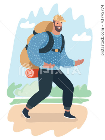 Man travel with backpack Man travel with backpack 43745774