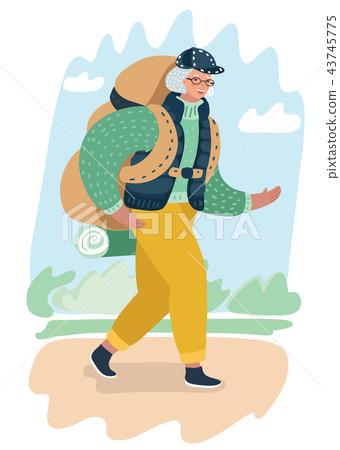 Elderly female tourist. Travel and tourism. 43745775