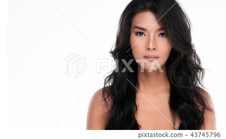 Beautiful Young Asian Woman with Clean Fresh Skin Beautiful Young Asian Woman with Clean Fresh Skin 43745796
