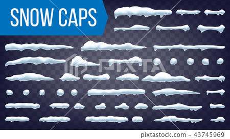 Snow Drift Vector. Winter Decoration Element. Realistic Snowdrift. Seasonal Snowfall Background 43745969