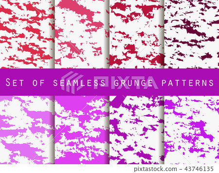 Grunge set of seamless pattern with clots. Vector Grunge set of seamless pattern with clots. Vector 43746135