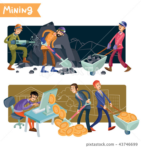 Bitcoin mining concept illustration Bitcoin mining concept illustration 43746699