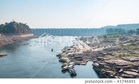Omkareshwar cityscape, India 43746891