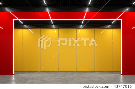 Modern colorful space interior 3d render Modern colorful space interior 3d render 43747016