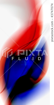 Color flowing wave, trendy liquid design template 43747074