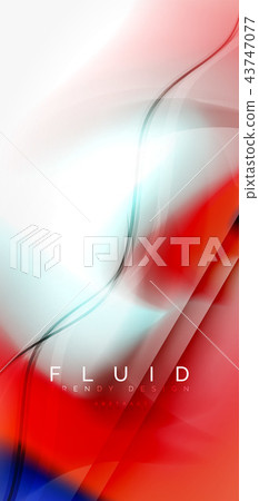 Color flowing wave, trendy liquid design template 43747077
