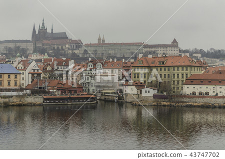 Vltava river and Prague city Czech Republic 43747702