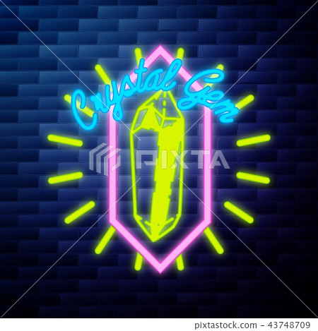 Vintage emblem glowing neon sign Vintage emblem glowing neon sign 43748709