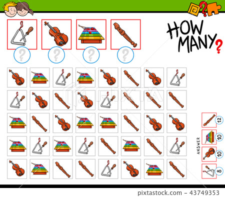 how many musical instruments counting game - Stock Illustration ...