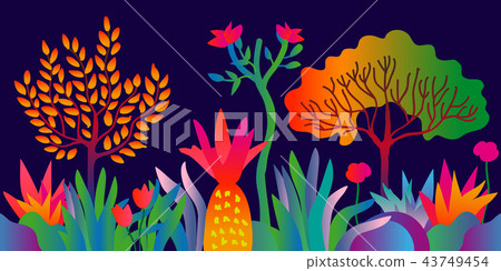 Fantasy exotic forest. 43749454