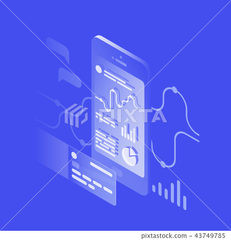 Isometric Banking App Illustration 43749785