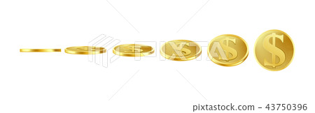 3D gold coins, sprite for animation 43750396