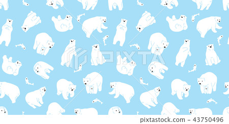 bear seamless pattern polar bear vector fish bear seamless pattern polar bear vector fish 43750496
