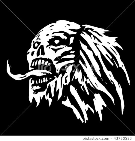 Demon head with tongue hanging out. Vector Demon head with tongue hanging out. Vector 43750553
