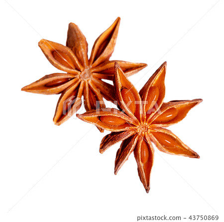 Stars anise isolated on white background. High resolution photo. Stars anise isolated on white background. High resolution photo. 43750869