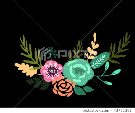 Set of floral bouquet isolated on white background Set of floral bouquet isolated on white background 43751391