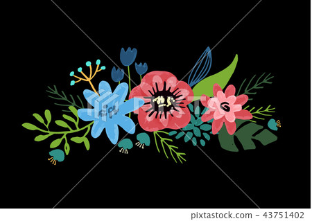 Set of floral bouquet isolated on white background Set of floral bouquet isolated on white background 43751402