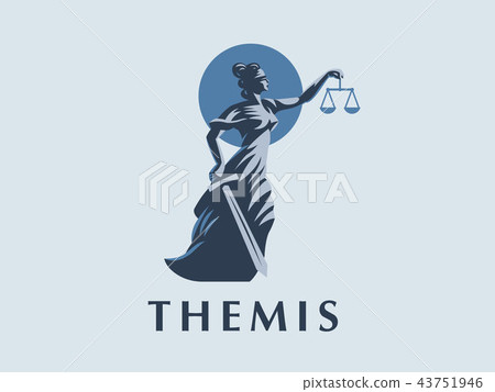 The goddess Themis with a sword. The goddess Themis with a sword. 43751946