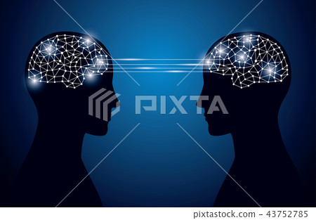 Brain and network image Brain and network image 43752785