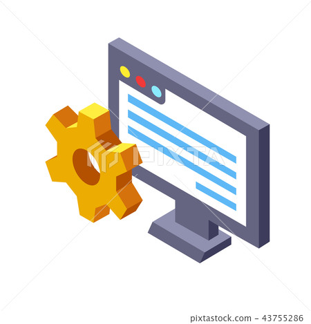 Web development Isometric Illustration - Stock Illustration [43755286 ...